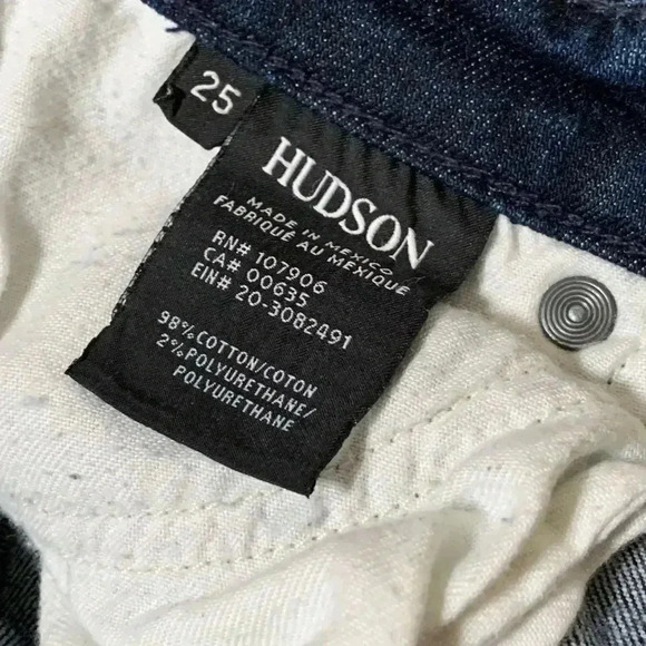 Hudson Dark Wash Cuffed Skinny Jeans 25 - Picture 5 of 9